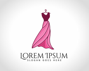 beauty women's dress art fashion logo design illustration