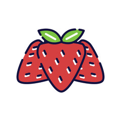 Illustration of strawberry. Filled-outline icon of strawberry.
