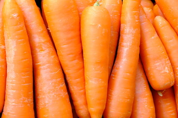 carrots on a market stall