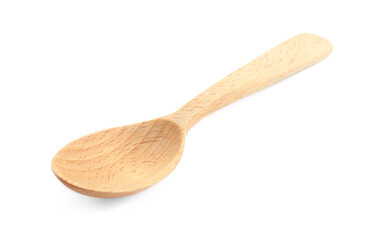 New handmade wooden spoon isolated on white