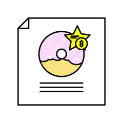 donut first place Illustration. modern simple vector icon, flat graphic symbol in trendy flat design style. wallpaper. lockscreen. pattern. frame, background, backdrop, sign, logo.
