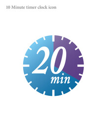 20 minutes timer clock vector icon