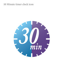 Simple 30 minutes timer clock icon