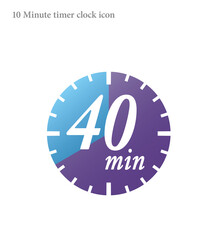 40 minutes timer clock vector icon