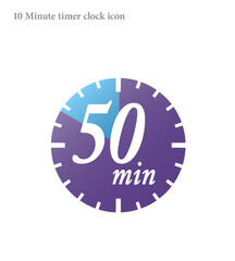 Simple 50 minutes timer clock icon