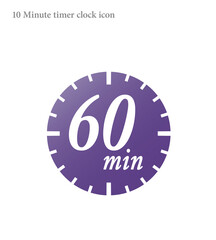 Simple 10 minutes timer clock icon