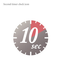 10 Seconds timer clock vector icon