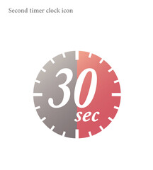 Simple 30 Seconds timer clock vector icon