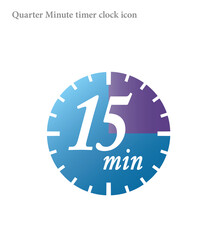 quarter minutes timer clock vector icon