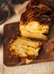 Sliced vanilla babka