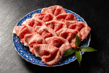 しゃぶしゃぶ用黒毛和牛肉　High-quality marbled Japanese beef