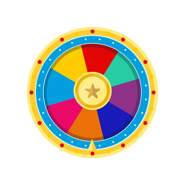 Roulette fortune spinning wheel flat icon