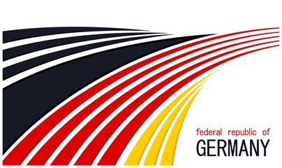 Fedral Republic of Germany. Modern patriotic background. Composition of stripes and lines in the colors of the national flag. Vector template