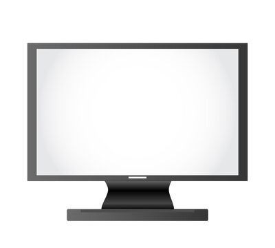 Jpeg illustration of thin blank display or monitor computer isolated on a white background