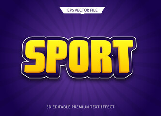 creative sports 3d editable text style effect