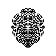 Mask face tattoo ornament maori style. African ritual traditional mask. Tiki moko. Totem vector design.