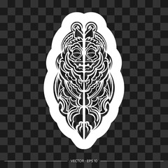 Maori mask print. Polynesian mask. Samoa and Hawaii patterns. Vector illustration.