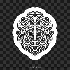 Maori mask print. Polynesian mask. Samoa and Hawaii patterns. Vector illustration.