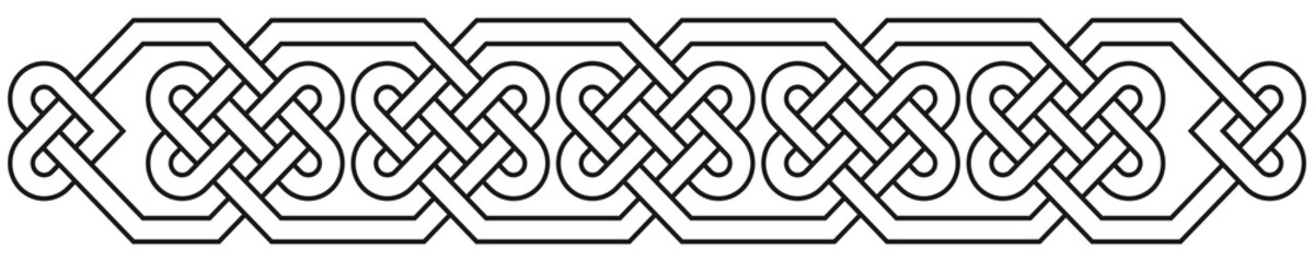 Celtic knot band. Linear border made with Celtic knots for use in designs for St. Patrick's Day.