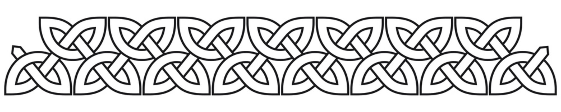 Celtic knot border clip-art. Linear border made with Celtic knots for use in designs for St. Patrick's Day.