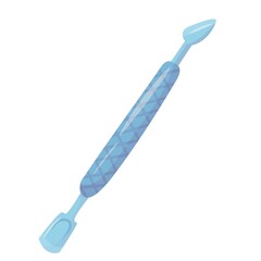 Cuticle pusher. Cartoon style manicure tools. Vector illustration isolated on white background.