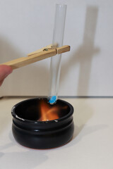 home chemistry lab with fire and water