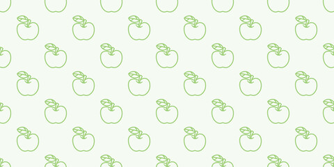 Green apples seamless repeat pattern vector background
