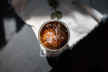 glass of coffee with milk on the table