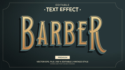 Text Effects, 3d Editable Vintage Text Style - Barber 
