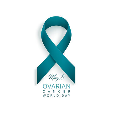 Ovarian cancer world day background with ribbon