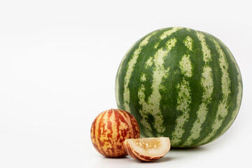 Watermelon and melon in studio