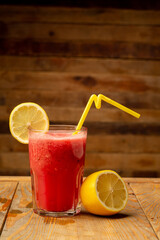 Watermelon and watermelon smoothie in studio