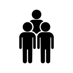 Three people icon vector illustration. Group of people, team symbol