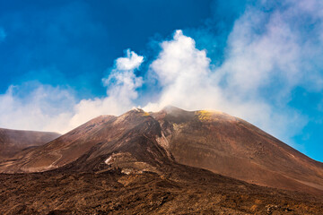 Volcanic eruption of The top crater of Mount Etna 