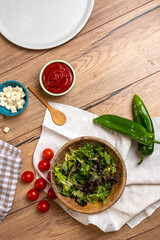 Preparations for making a salad