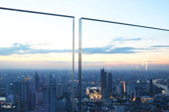 Frameless laminated glass balcony three layer.