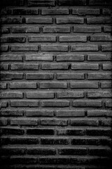 Black brick wall texture, black background, vintage wallpaper