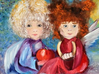 Oil painting-angels