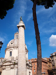 Obraz premium イタリア ローマのトラヤヌスの記念柱 Trajan's Column in Rome, Italy
