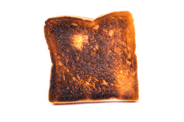 piece of toasted toast isolated on white background