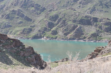 The Ili River in Kazakhstan in early spring