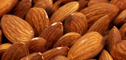 Close up of almond nuts as background.