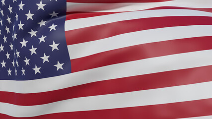 Fototapeta premium Beautiful USA Flag Waving background 3D illustration