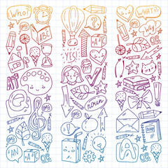 Vector pattern with little children. Kindergarten. Imagination. Creativity. Play.