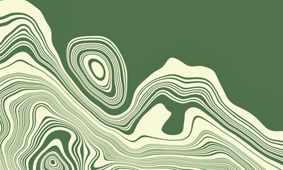 Fototapeta premium 3D rendering. Green mountain contour lines. Topographic terrain.