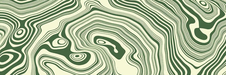 3D rendering. Green mountain contour lines.  Topographic terrain.