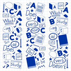 English course. E-learning, online education. English language