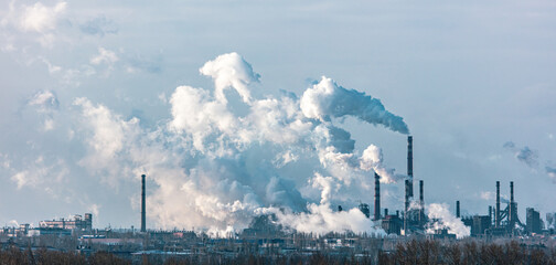 Smoke from the pipes of a metallurgical plant