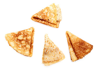 Pancakes made from dough isolated on a white