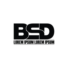 BSD letter monogram logo design vector